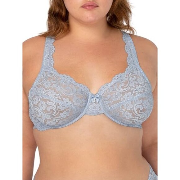 Smart & Sexy Signature Lace Unlined Underwire Bra 85045 36DD Mineral Water Blue - Picture 1 of 5
